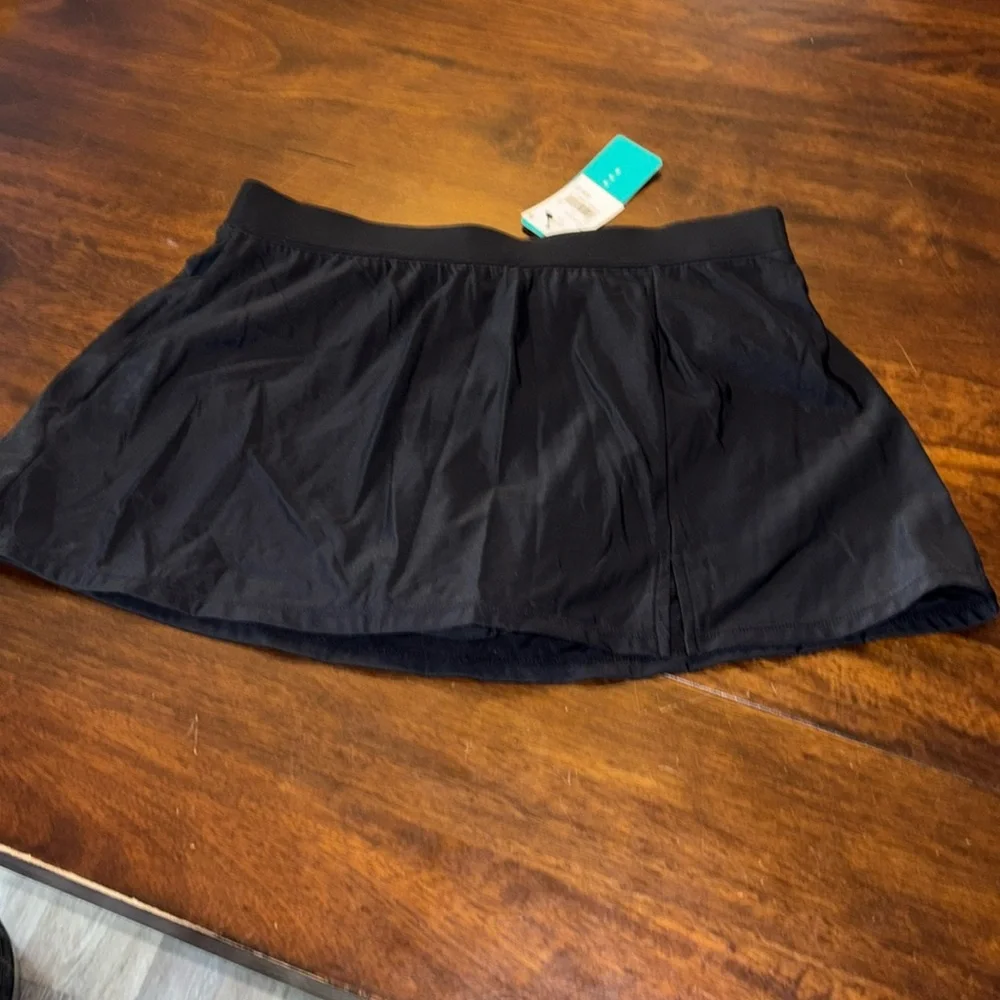 Aqua green swimwear, black swim, bottom, size medium - Picture 1 of 8